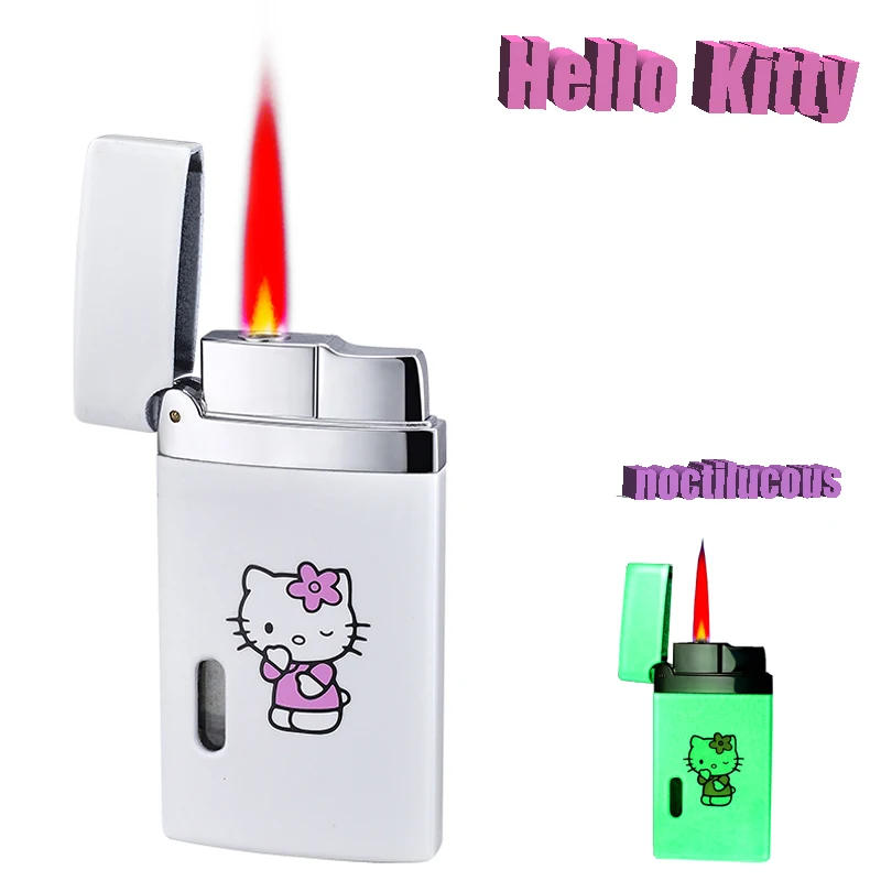 Серебристая надувная ветрозащитная Зажигалка Hello Kittys Женская металлическая