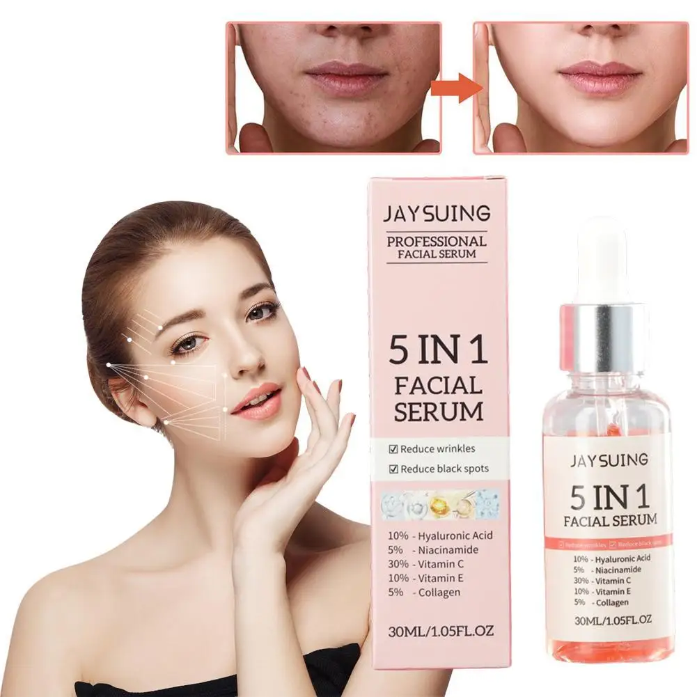 

5in1 Moisturizing Facial Essence 30ml Whitening Firming Tightening Brightening Nourishing Serum Facial Serum Skin Care