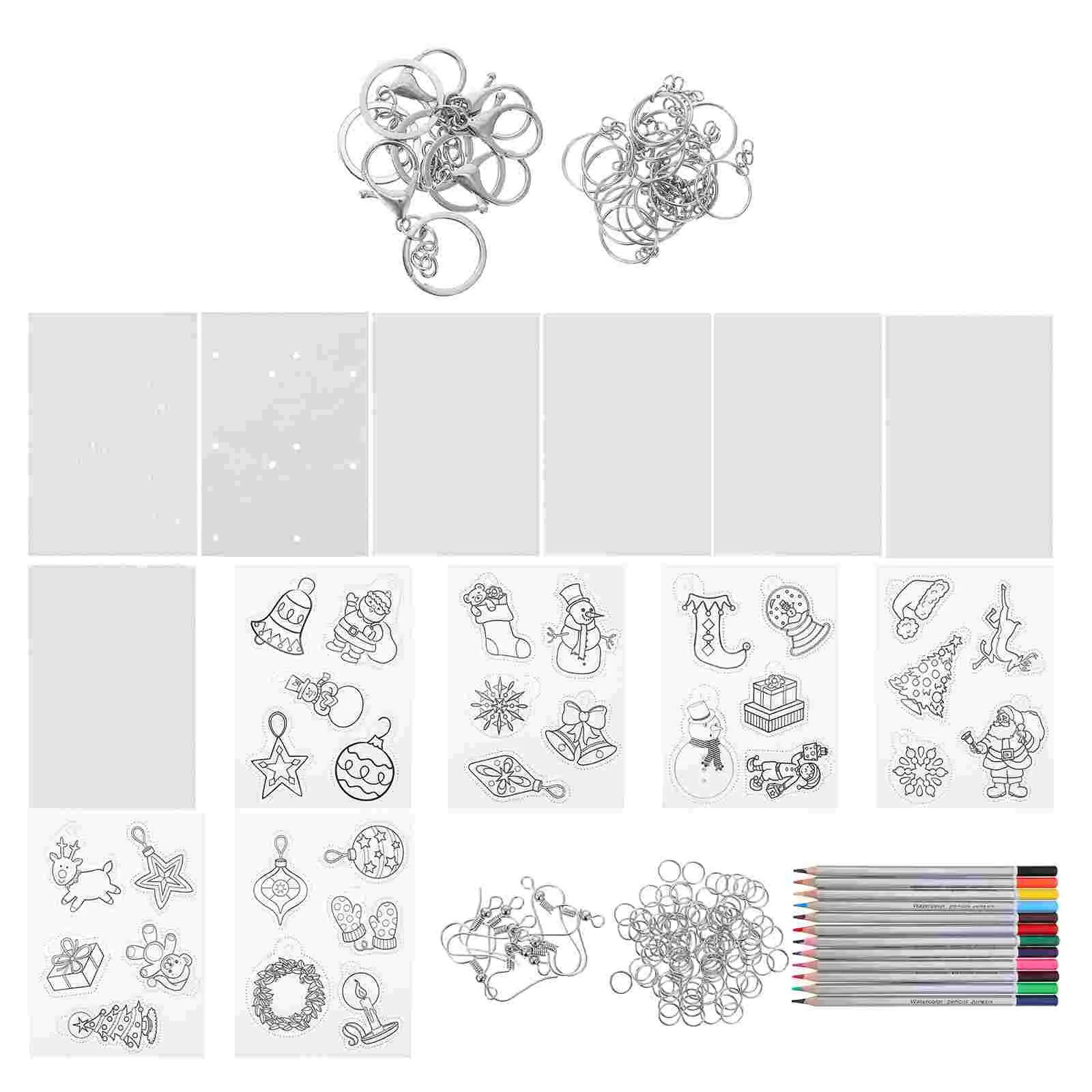 

1 Set of Shrink Art Crafts Pieces Xmas Heat Shrink Sheets Accessories