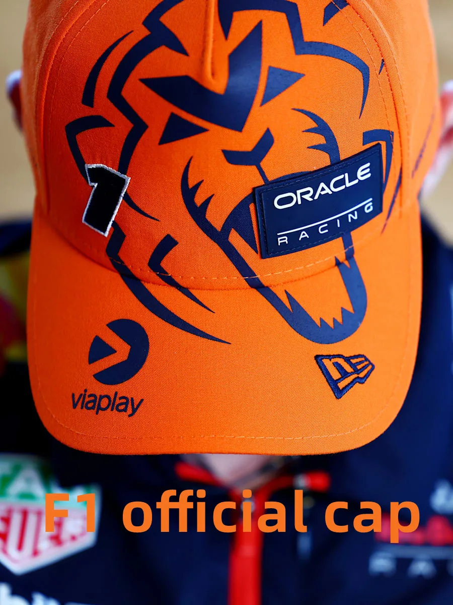 

F1 Oracle Red Color Bull Racing Cap Formula 1 Max Verstappen Orange Lion Driver Cap 2023 Fan Hat Neutral Sunshade Cap