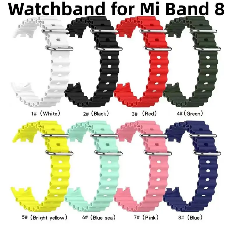 

Replacement Watchband for Mi Band 8 Smart Watch Silicone Breathable Comfortable Watchproof Sport Watch Strap Accessories
