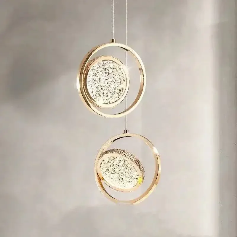 Простая креативная круглая люстра для спальни гостиной ТВ фон настенный декор