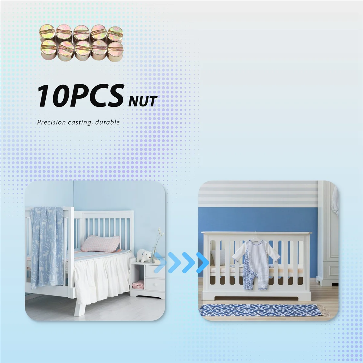 Болты с крестообразным швом M6 10 шт. гайка для мебели кровати кроватки стулья