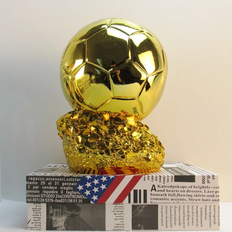 

European Football Golden Ball Award Competition Honor Reward Spherical Trophy Customizable Gift for Childen Adult Home Decor
