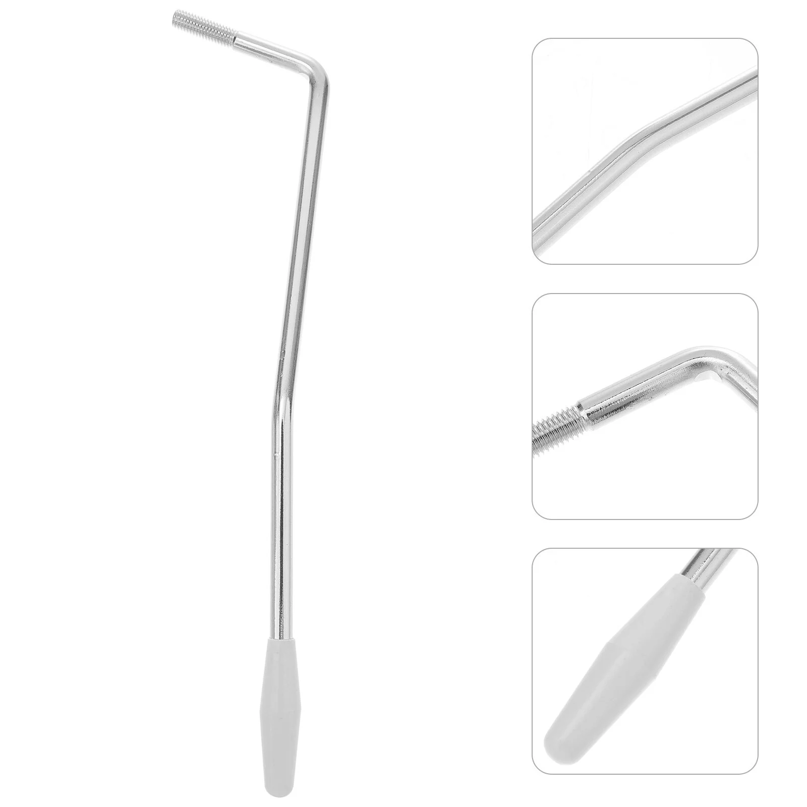 

5.0mm Thread Tremolo Stick Tremolo Arm Whammy Bar Arm with White Rocker Cover for Electric Guitar (Silver)