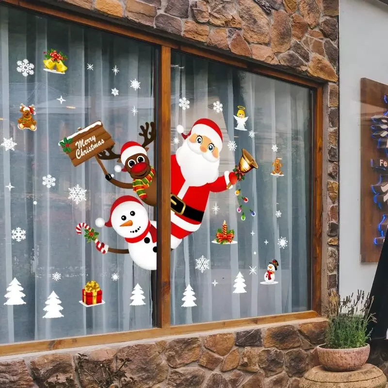

Christmas Window Stickers Merry Christmas Decorations For Home Christmas Wall Sticker Kids Room Wall Decals New Year Stickers