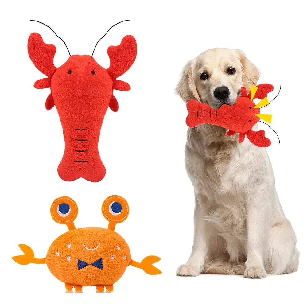 

2022New crab Soft Stuffed Plush Dog Toys Outdoor Play Interactive Squeaky Dogs Toy Sounder Sounding Paper Chew Tooth toy