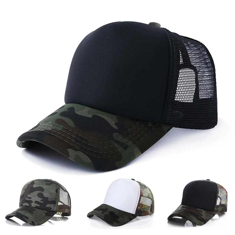 

Camouflage Baseball Cap Mesh Tactical Army Military Hats Hip Hop Trucker Cap Adjustable Classic Snapback Patchwork Sun Hats
