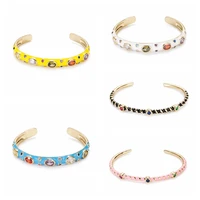 pink yellow zircon stone bracelets for female luxury adjustable multicolor crystal oil drops charm bracelet hand chain jewelry