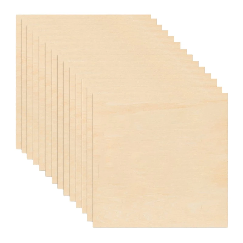 

50Packs 4 X 4 Inch Wood Veneer Sheet 1/16 Inch Thin Wood Sheets Craft Wood Board Plywood For Crafts