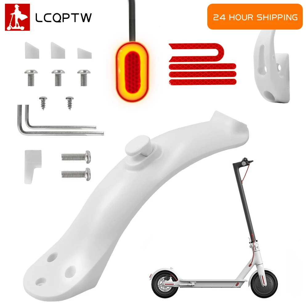 

Upgraded Rear Mudguard Fender Guard + Bracket + Hook +Taillight for Xiaomi M365 M365 pro 1S Electric Scooter Black red white