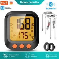 tuya smart bluetooth meat thermometer wireless remote food thermometer with 4 probe digital kitchen for bbq grill oven smoker