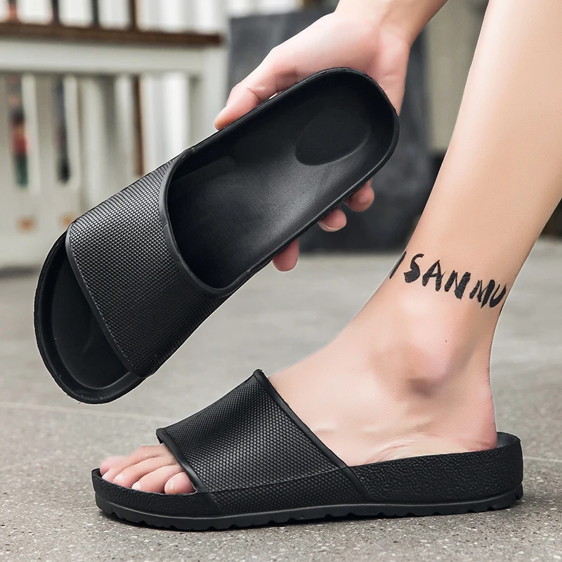 

Thick Bottom Summer Men Flip Flops Outdoor Slippers Beach Sandals EVA Non Slip Women Slipper Male Water Shoe Sandalia Masculina