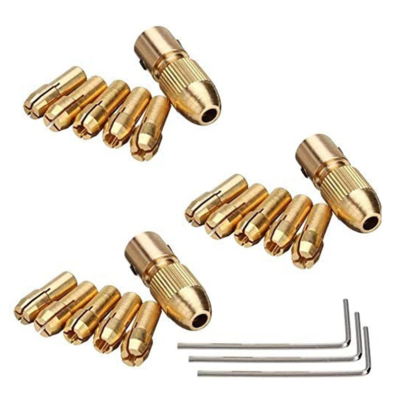 3 комплекта 0 5-3 мм латунный сверлильный патрон маленькая Цанга для электрической
