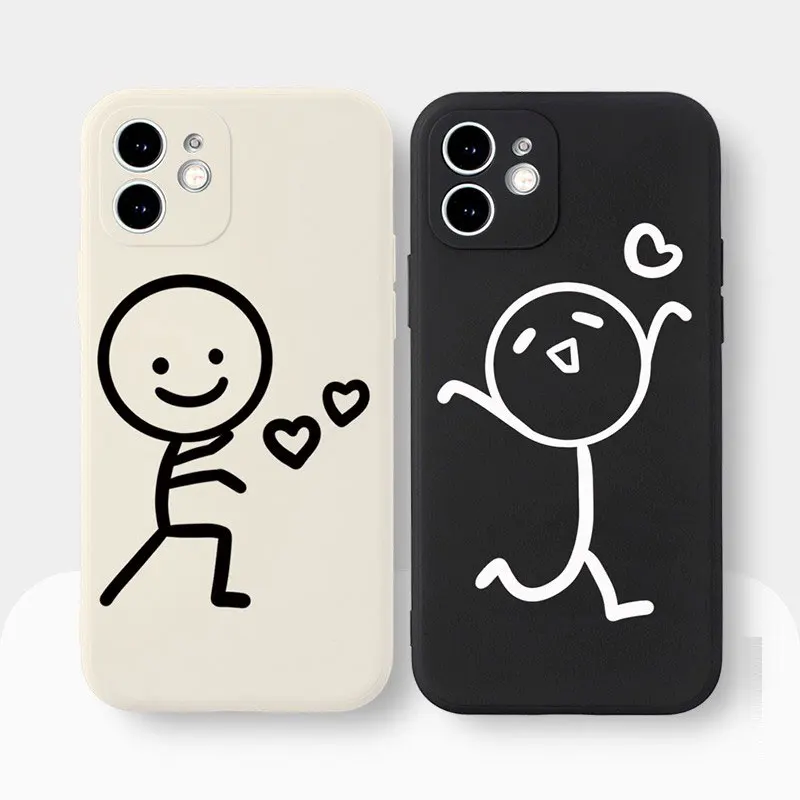 

Fashion Soft Silicone cute funny Couple Shockproof Phone Case for Apple iPhone 13 12 11 14 Pro Max X XR XS Max 8 7 14 Plus cover