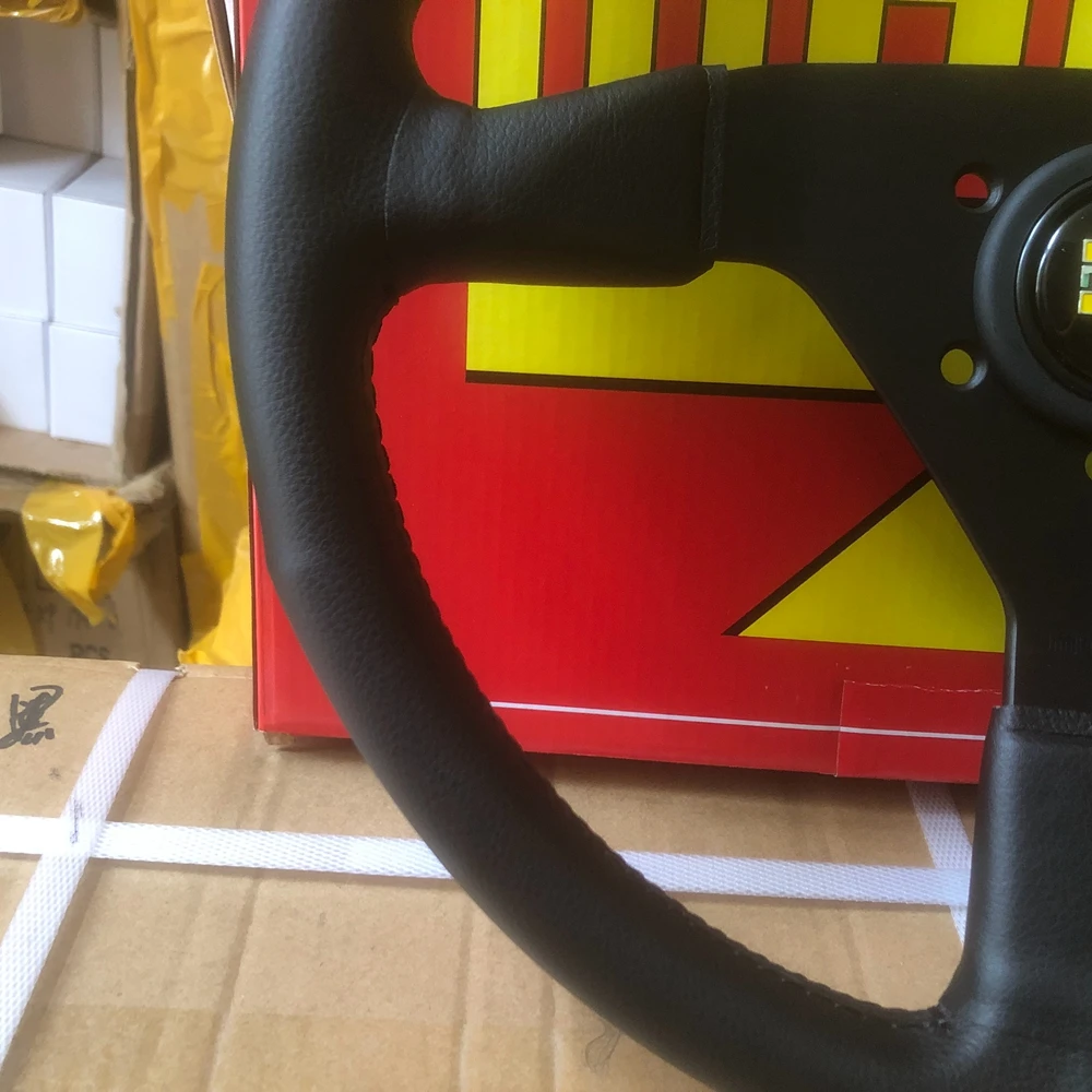 JDM 14-дюймовый гоночный руль MOMO Montecarlo Rally Drift из натуральной кожи Volantes для BMW Toyota Honda