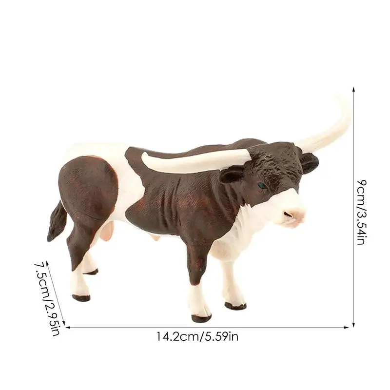 Farm Poultry Kawaii Simulation Mini Milk Cow Cattle Bull Calf Plastic Animal Model Figurine Toy Figures Home Decor Gift For Kids images - 6