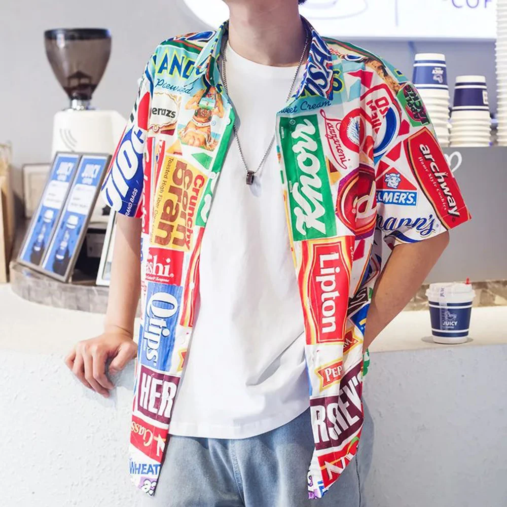 

2023 летняя пляжная одежда для отдыха на море, Мужская гавайская рубашка, модная повседневная быстросохнущая кофта с короткими рукавами и принтом с лацканами