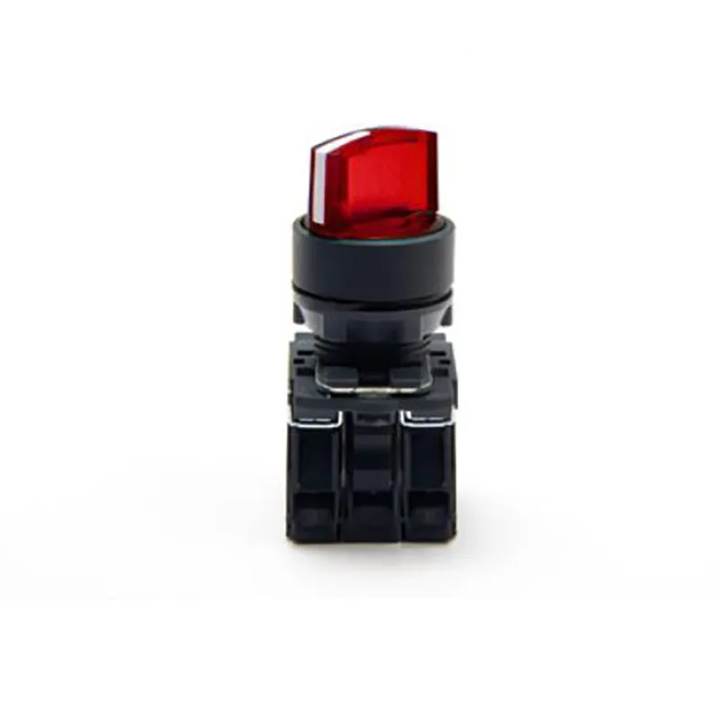 

10pcs 22mm Selector Knob Push Button Switch 3 position 220V 24V Rotary Pushbutton with lamp
