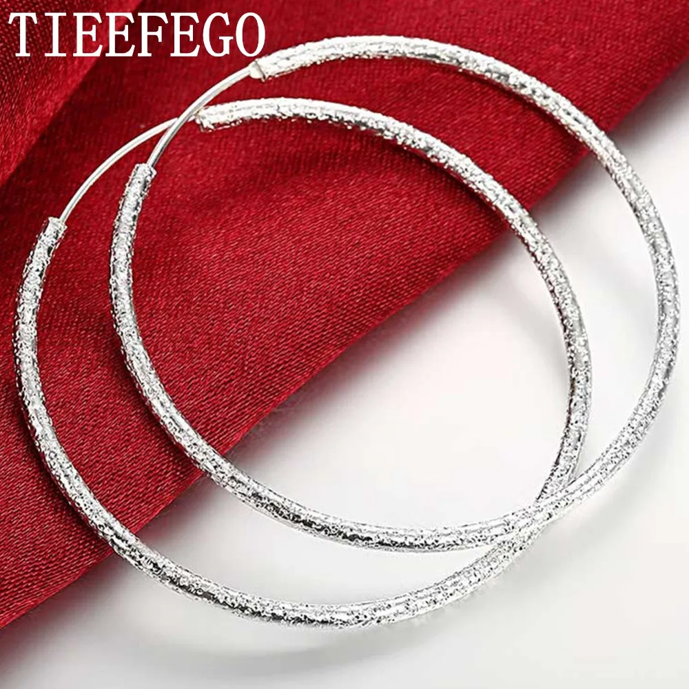 

Женские серьги-кольца из серебра 925 пробы, 3,5 см/5,0 см