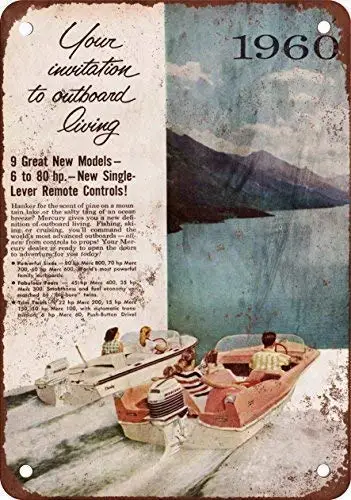 SLALL 1960 Наружные моторы Ретро-уличный знак Декоративная металлическая табличка для дома, бара, кафе, автомобиля, мотоцикла, гаража (art.: 3920dd39bae69) - 3920dd39bae69