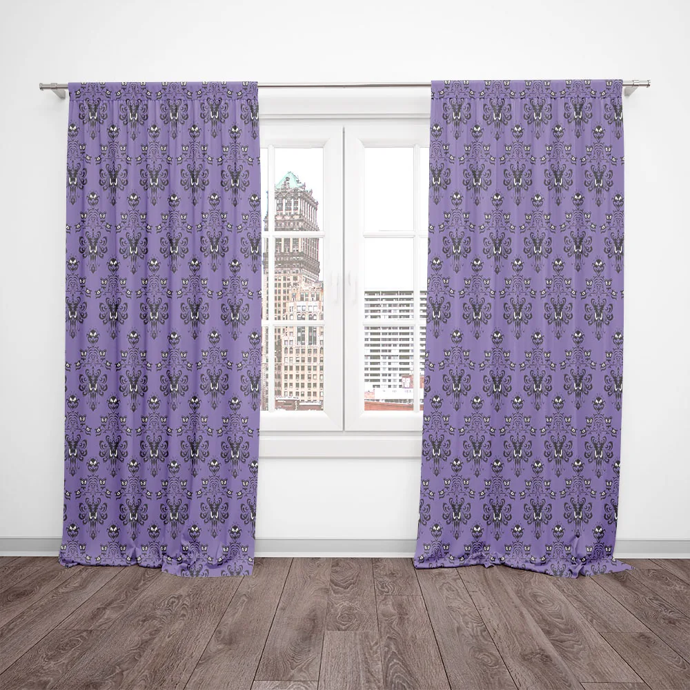 

Настенная льняная занавеска для гостиной с привидениями, обитель на Хэллоуин, 2 панели