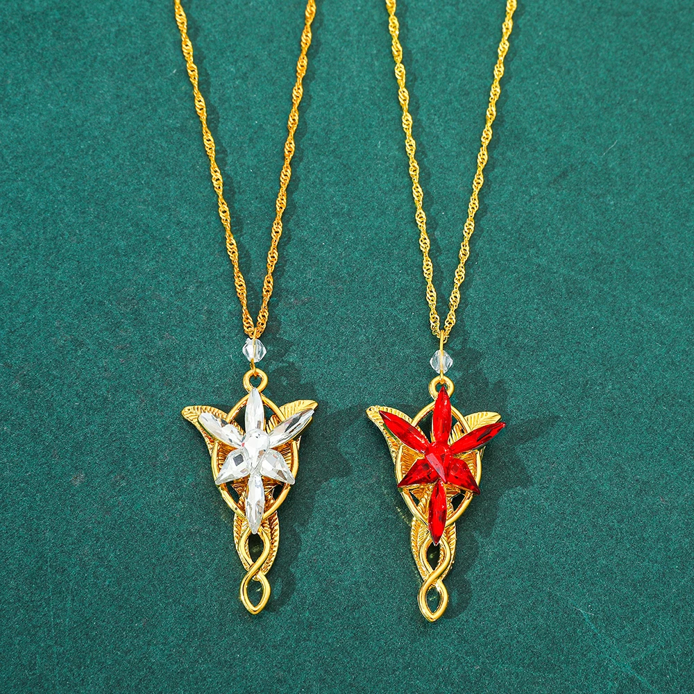 Ожерелье с подвеской Arwen Evenstar золотого цвета и кристаллами для женщин девочек