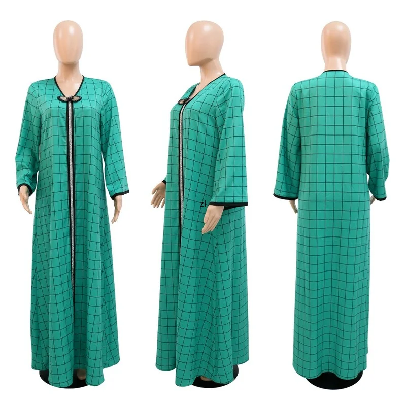 Morocco Muslim Dress Women Abaya Kaftans Plaid Elegant  Evening Dresses for Woman Dubai Turkey Islam Long Dress Robe Femme 2022
