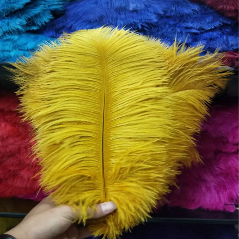 

High quality wedding 20 PCS golden ostrich feathers 45-50cm/18-20inches