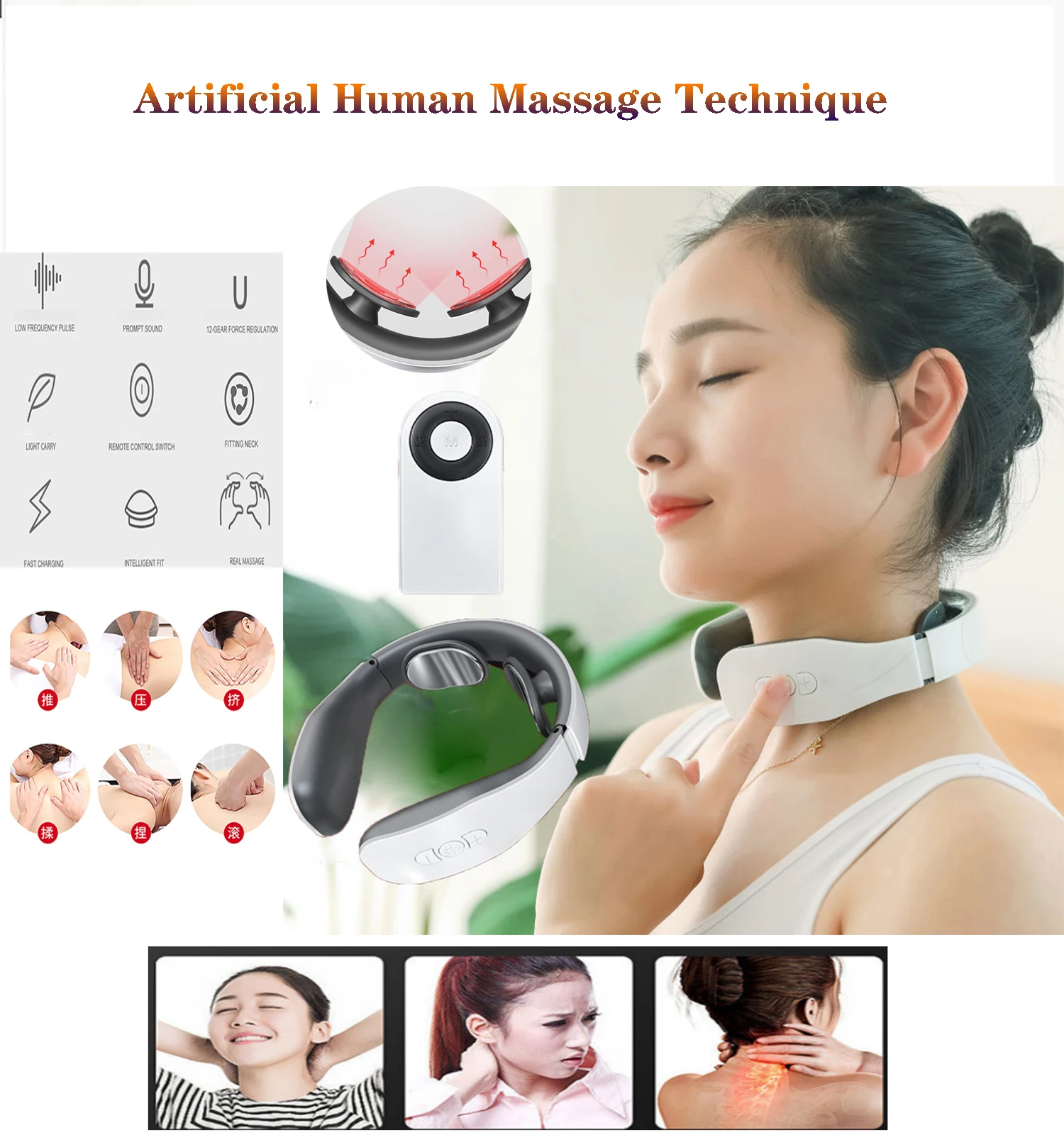 

Electrical Body Neck Massager Cervical Spine Multifunctional Body Electromagnetic Health Care Massager masajeador cervical