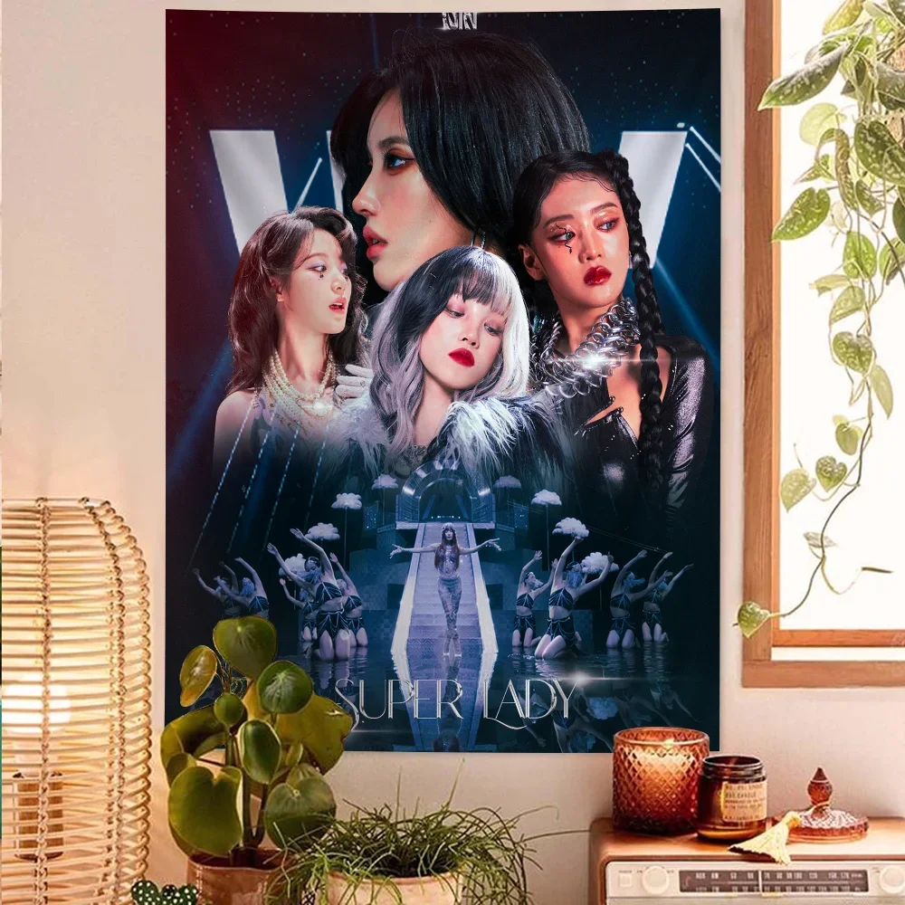 Kpop G I-DLE DIY настенный гобелен подвесной Таро Hippie настенные коврики Dorm домашний