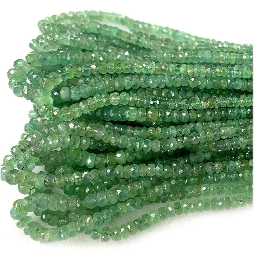 

Veemake Emerald Faceted Rondelle Beads Jewelry Design Making Natural Gemstones Crystal DIY Necklace Bracelets Earrings Pendant