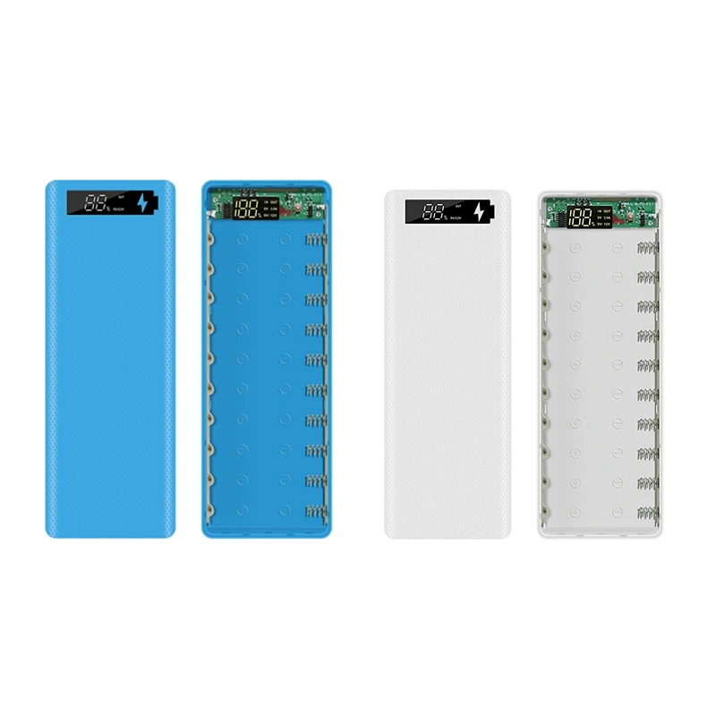 

10 шт., коробка для хранения аккумуляторов 18650 с двумя USB-портами