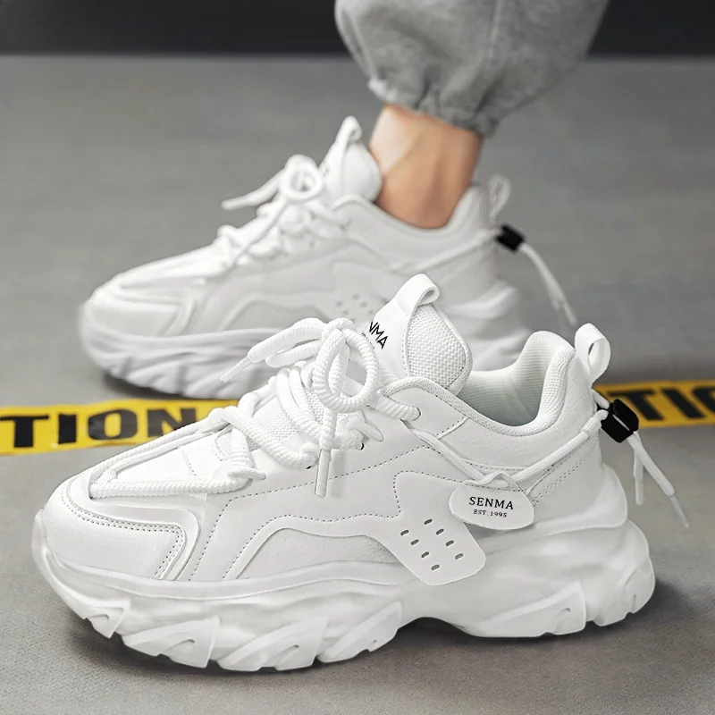 Senma Men's Shoes Thick Bottom Dad Autumn and Winter Fleece-lined Warm Cotton-padded Trendy Brand High-Grade Vers...