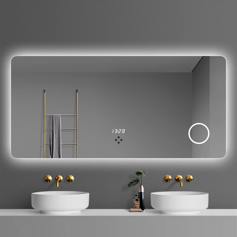 

Nordic Ultrafragola Mirror Smart Led Lights Rectangle Bathroom Mirror Touch Switch Espejo Aumento Maquillaje Con Luz Furniture