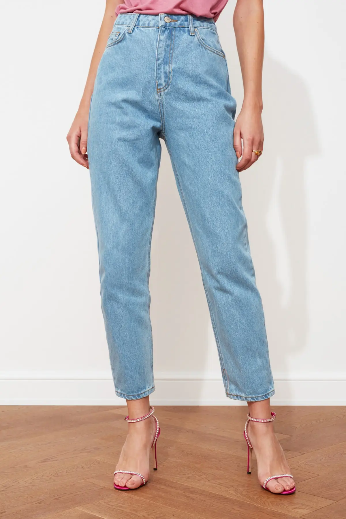 

Light Blue High Waist Jean Mom Women Jeans 2021