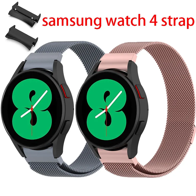 

No Gaps Magnetic Strap For Samsung Galaxy Watch 4 44mm 40mm Curved end Metal belt Bracelet Galaxy Watch 4 Classic 46mm 42mm Band