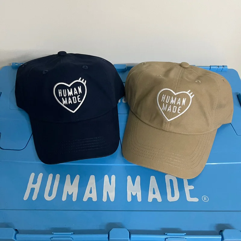 

HUMAN MADE Embroidery Heart Logo Hat Men Women Baseball Cap Hip Hop Sunhat1:1High Quality Adjustable Peaked Cap