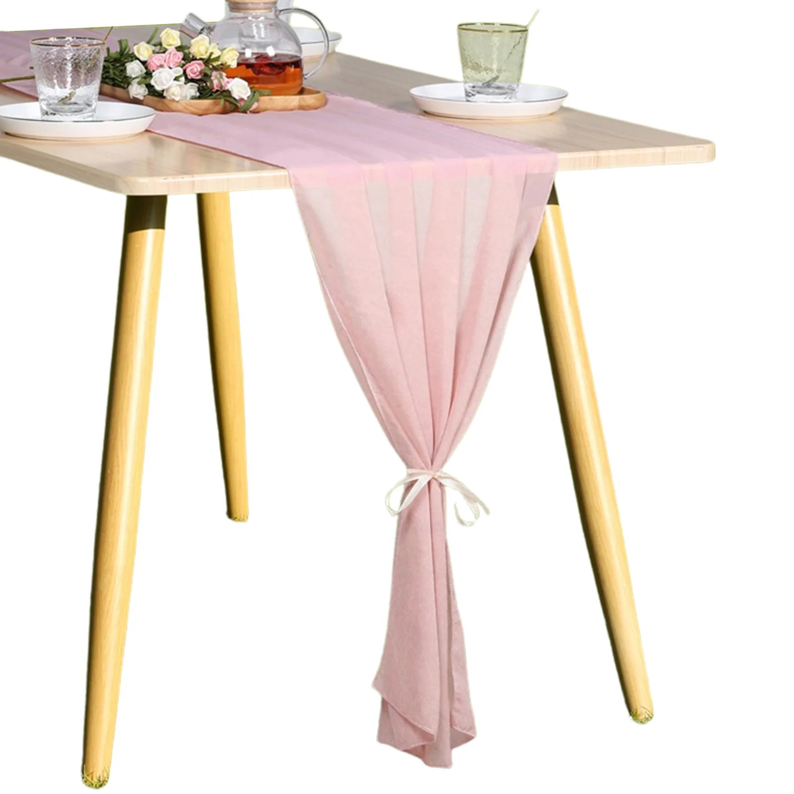 

Шифоновая скатерть 10 футов, романтичная Тюлевая скатерть, прозрачные украшения для свадебной вечеринки, шифоновые скатерти 120X27,5