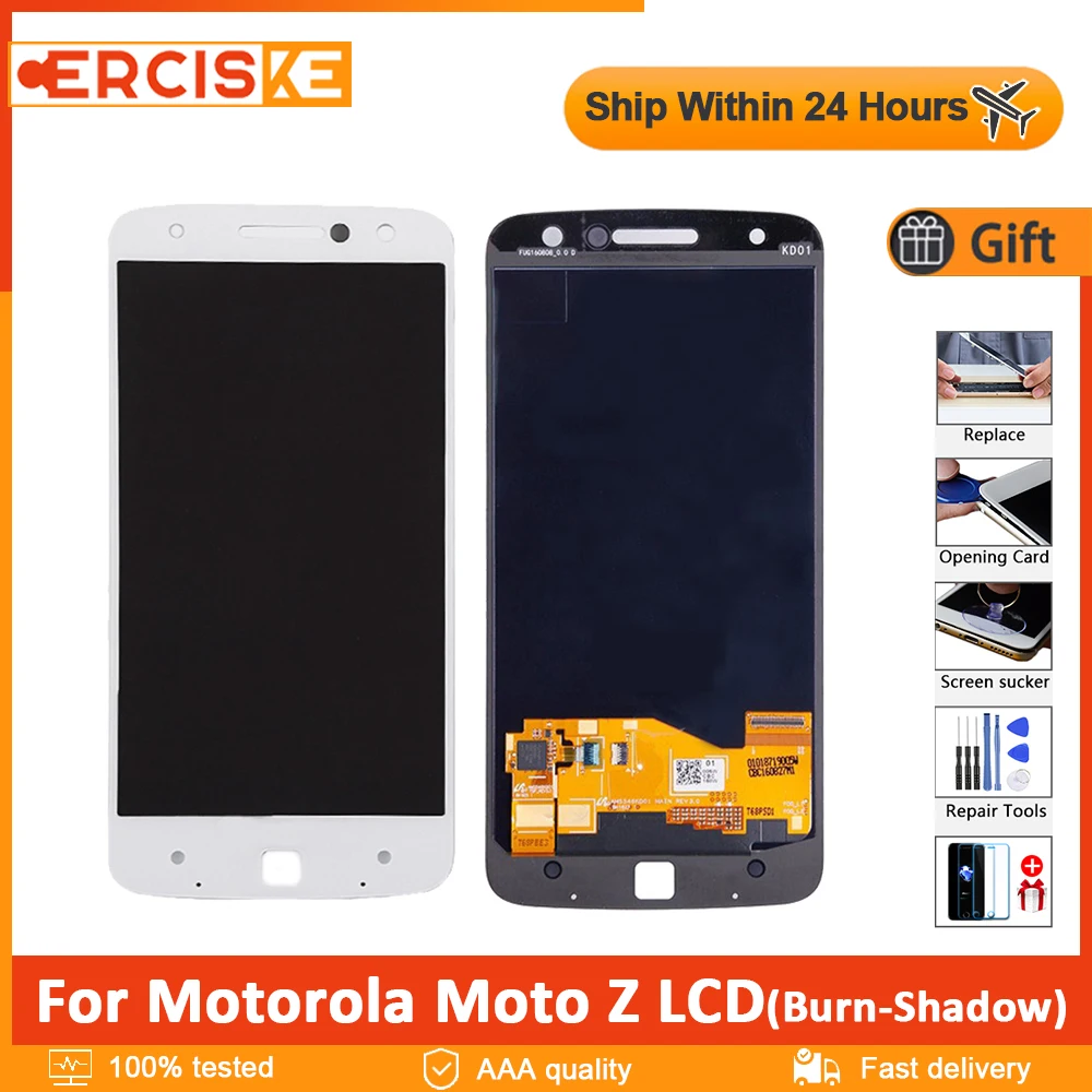 Originele Display Voor Motorola Moto Z XT1650-03 Lcd Touch Screen Digitizer Glazen Paneel Montage Voor Moto Z XT1650 Lcd Burn-Shadow