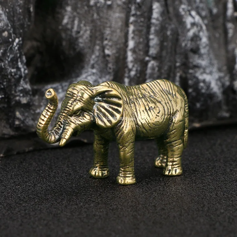 Латунная статуя слона из Таиланда настольные игрушечные украшения медные
