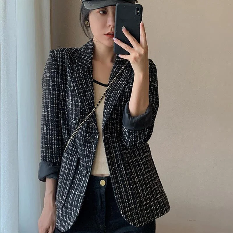 

Denim Jacket Woman Crop Winter Coat for Women 2023 Demi-season Outerwear Spring Trend Clothes Autumn Vintage Clothing Plaid New