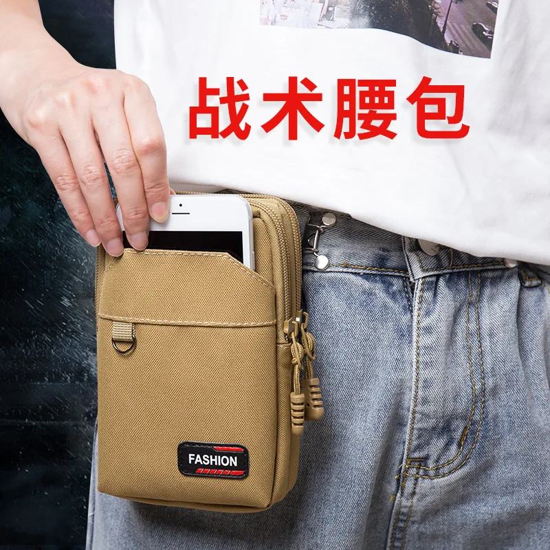 

2022 New Waterproof Oxford Cloth Bag Portable Mobile Phone Bag Men's Outdoor Sports Running Bag With Carabiner Fashion Trend