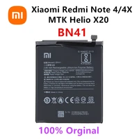 xiao mi 100 orginal bn41 4100mah battery for xiaomi redmi hongmi note 4 redmi note 4x mtk helio x20 batteries