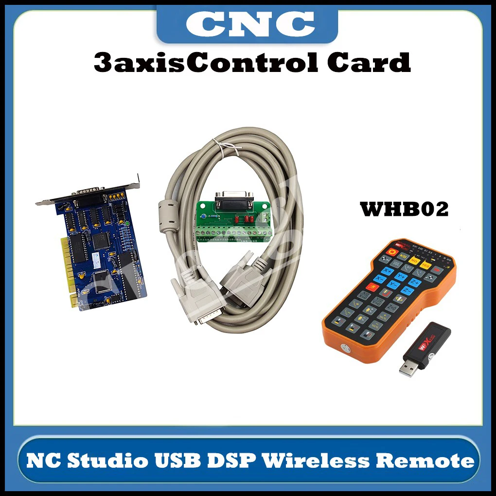 Nc Studio Controller Kit 5.4.49 Ncstudio Control Card + XHC WHB02 USB Wireless Remote Handle For CNC Engraving Cutting Machine