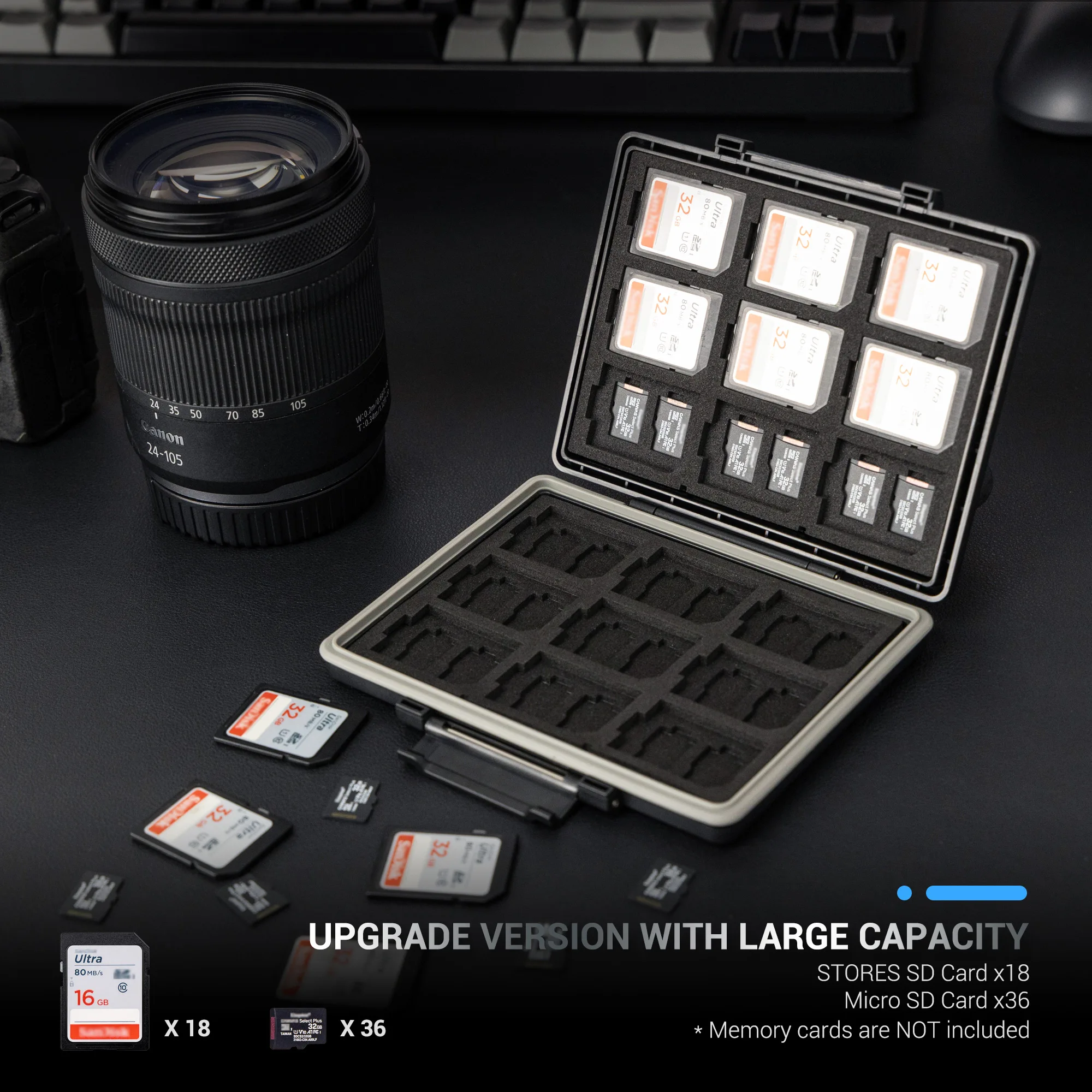 Чехол JJC для карт памяти SD Microsd на 54 слота водонепроницаемый антистатический