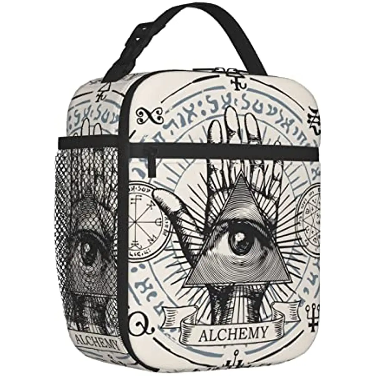 

Eye Occult Beige Lunch Bag Tote Bag for Women Men Ice Packs Portable Travel Picnic Reusable for School Work Office