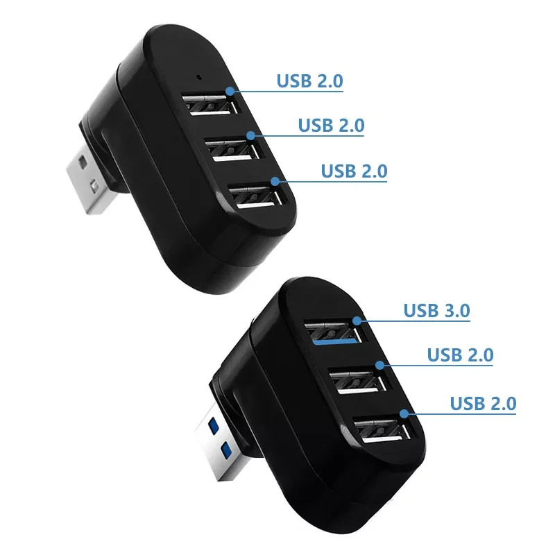 Original   USB2.0/3.0 Ports HUB High Speed Rotating Splitter For PC/Laptop Connector Equipment Adapter 180 Degree Rotation Adap