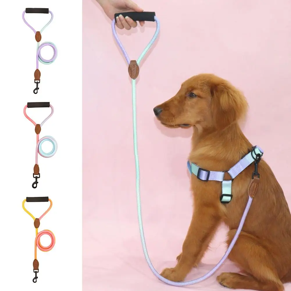 

Durable Nylon Rainbow 1.2M Pet Dog Leash Walking Training Cats Rope Strap Harness Collar Belt Dogs Leashes Leash X4G6