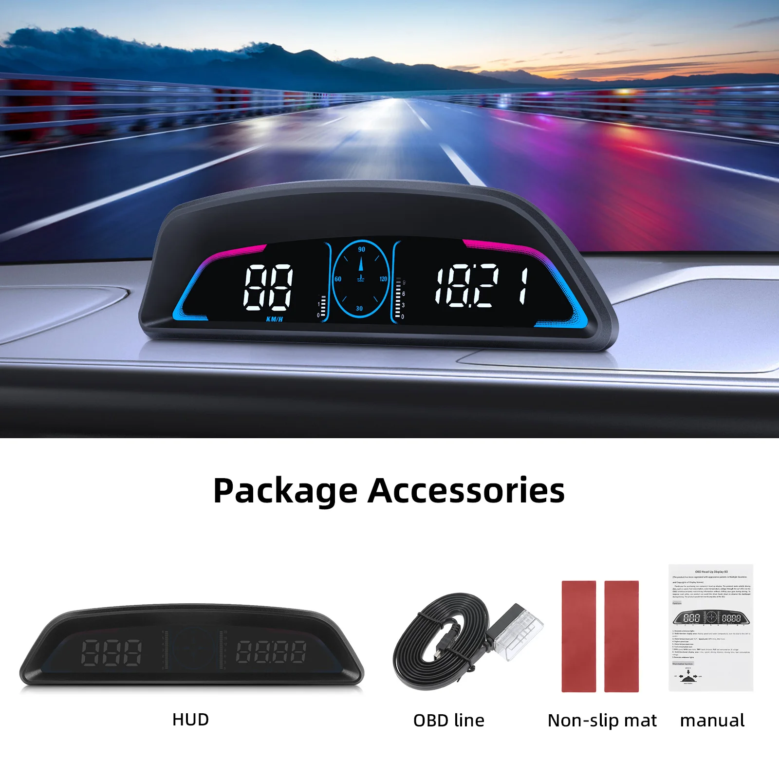 

Автомобильный OBD/GPS B3 G3 проекционный дисплей цифровой спидометр многофункциональный HUD дисплей с функцией сигнализации автомобильные аксессуары